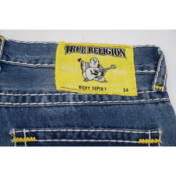 HOT USA Men TRUE RELIGION 859 RICKY SUPER T -YW STRAIGHT Jeans 36/32 - Picture 9 of 10